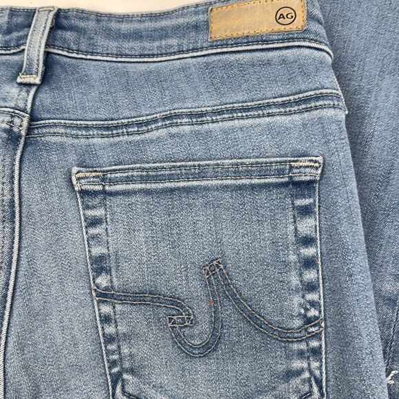 AG The MIDI Ankle Mid-Rise Cropped Jegging Distressed Stretch Jeans Faded Blue 2 - Picture 6 of 10